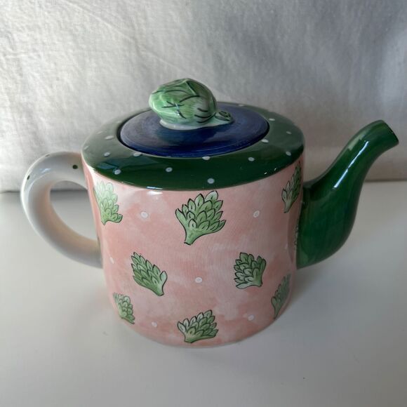 Vintage Boris D’Arc Tutti Fruitti Artichoke Teapot Essex Heather Outlaw Kurpis - Picture 5 of 8